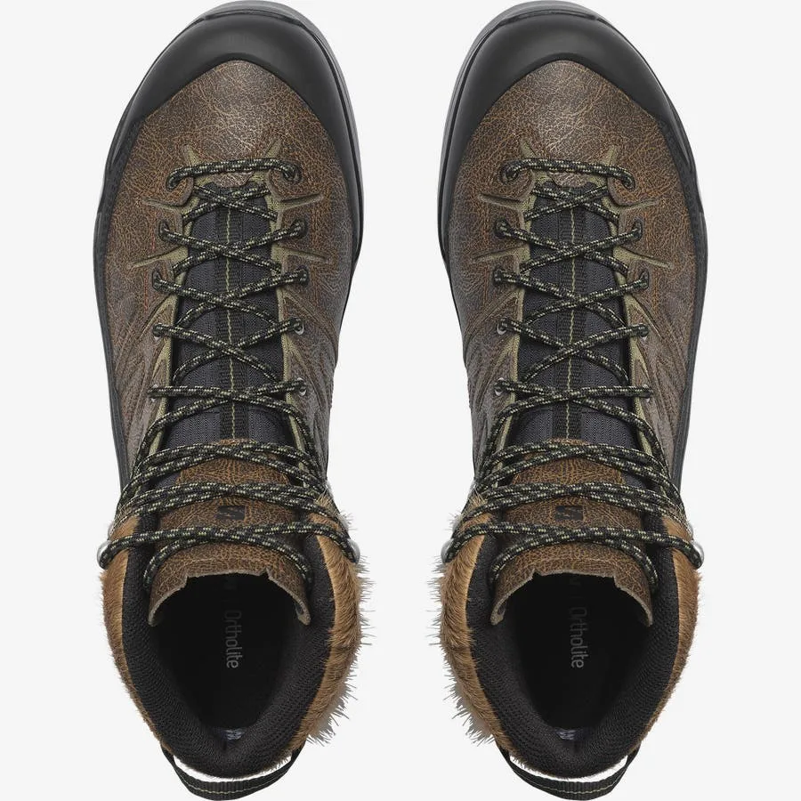 X-ALP MID DISTRESSED LEATHER GORE-TEX Orange / Noir